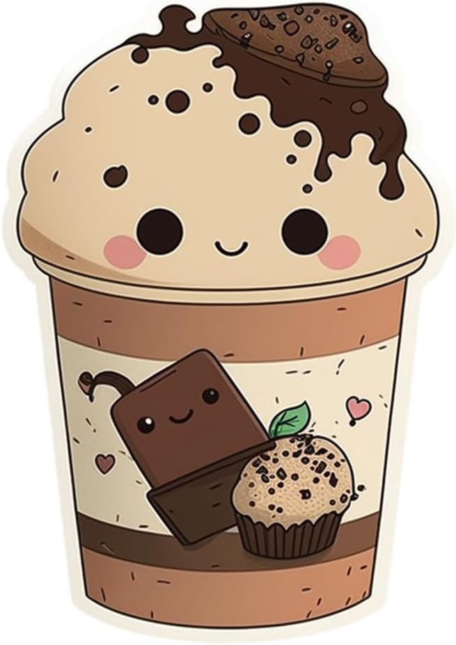 Inspirational Quote "Choclate Cloudy Coffee Cup" Motivational Sticker Vinyl Decal Motivation Stickers- 5" Vinyl Sticker Waterproof