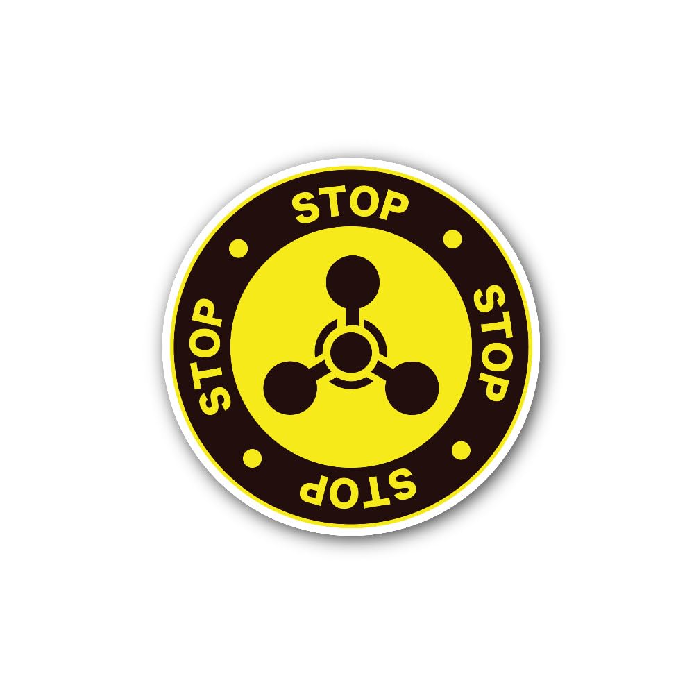 2 (Pieces) 3" and 5" Virus Epidemic Stop Sign Sticker, Waterproof Vinyl Decals for Many Purpose Like