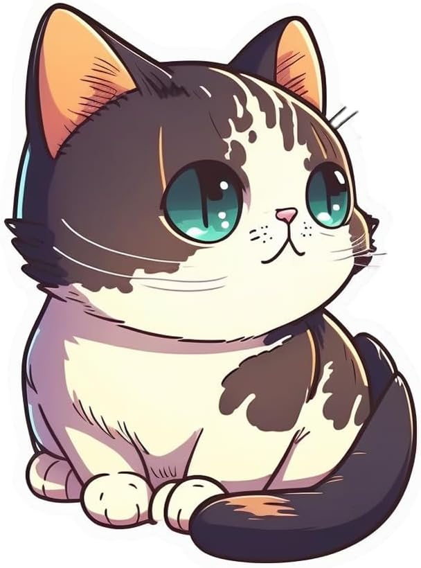 Inspirational Quote "Cute Cat Great Sticker" Motivational Sticker Vinyl Decal Motivation Stickers- 5" Vinyl Sticker Waterproof