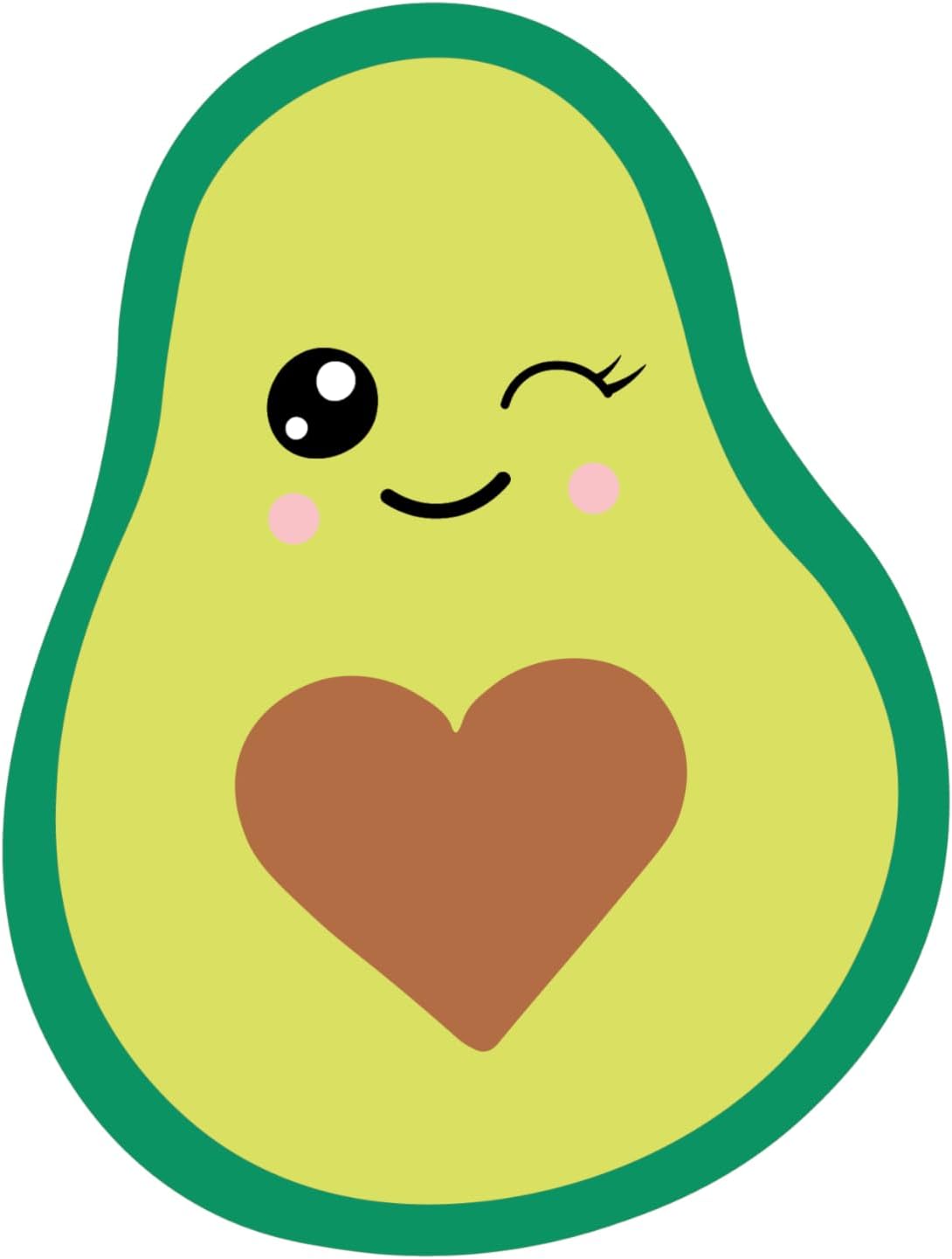 Inspirational Quote Cute Avocado with Brown Heart Motivational Sticker Vinyl Decal Motivation Stickers- 5" Vinyl Sticker Waterproof