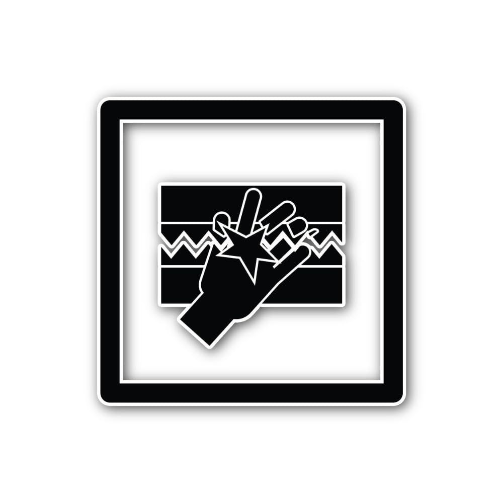 2 (Pieces) 3" and 5" Jagged Edge Cutting Hazard Symbol Sticker, Waterproof Vinyl Decals for Many Pur