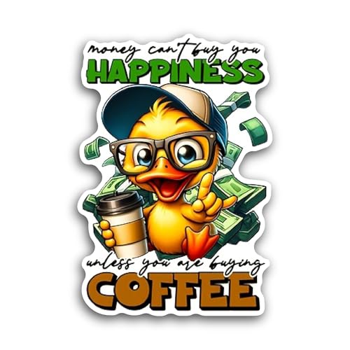 2 (Pieces) 3" and 5" Laughing Duck Sticker, Waterproof Vinyl Decals for Many Purpose Like Cars, Truc