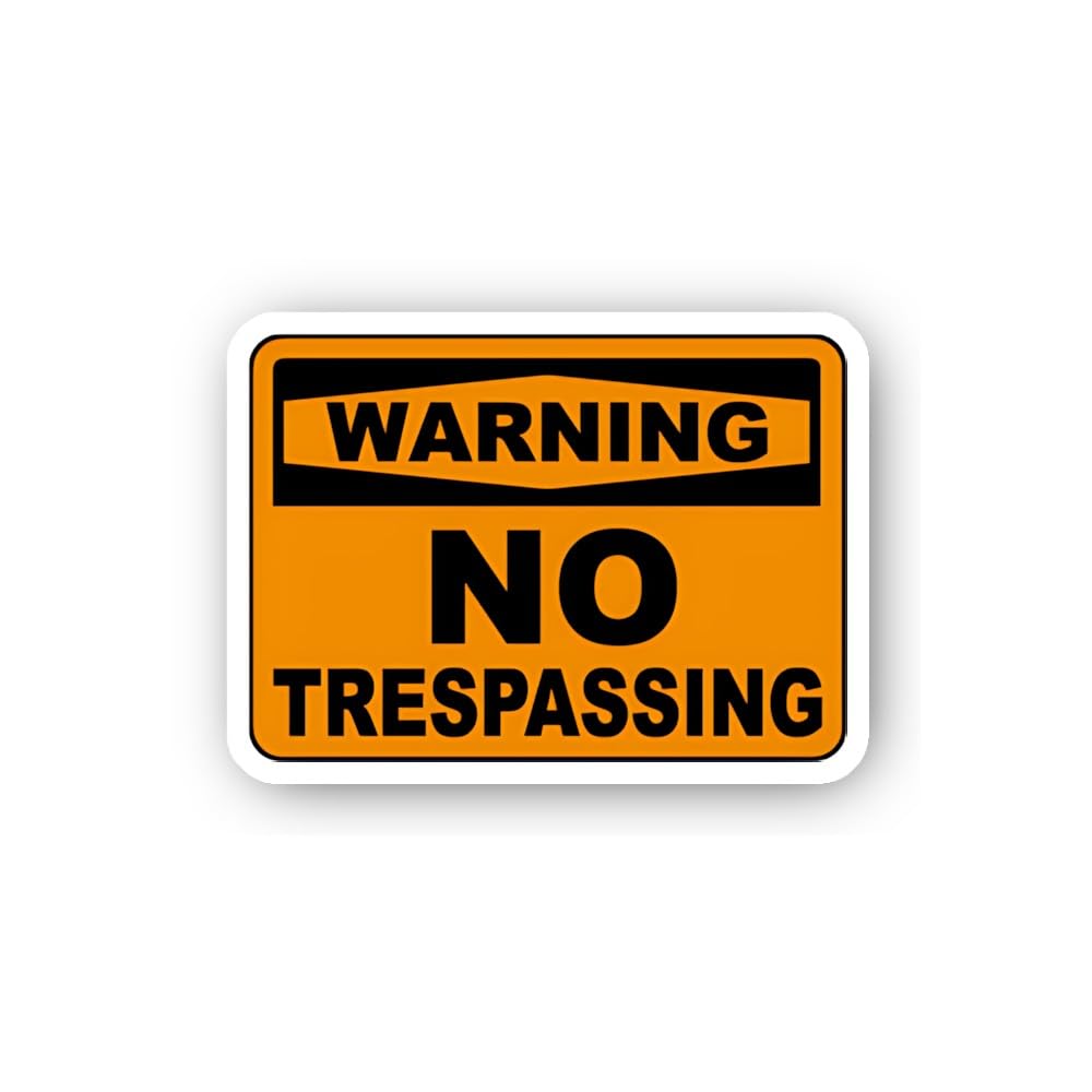 2 (Pieces) 3" and 5" Warning Orange No Trespassing Sticker, Waterproof Vinyl Decals for Many Purpose