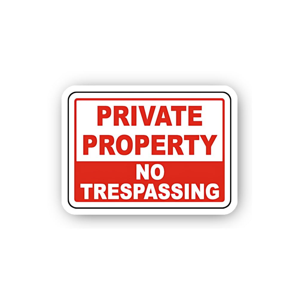 2 (Pieces) 3" and 5" Private Property N0 Trespassing Sticker, Waterproof Vinyl Decals for Many Purpo