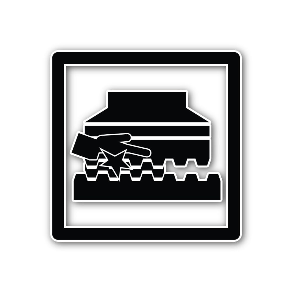 2 (Pieces) 3" and 5" Crushing or Pinch Point Hazard Sticker, Waterproof Vinyl Decals for Many Purpos