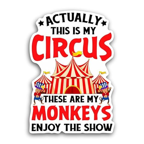 2 (Pieces) 3" and 5" Circus Sticker, Waterproof Vinyl Decals for Many Purpose Like Cars, Trucks, Lap