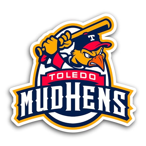2 (Pieces) 3" and 5" T0ledo Baseball Logo Decal Sticker, Waterproof Vinyl Decals for Many Purpose Li