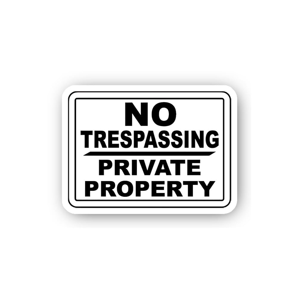 2 (Pieces) 3" and 5" Simple No Trespassing Private Property Sticker, Waterproof Vinyl Decals for Man