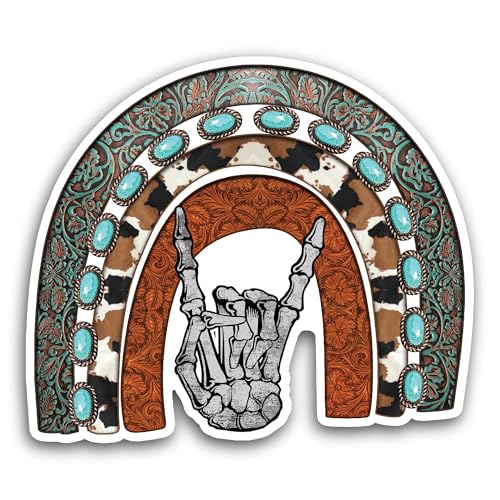 2 (Pieces) 3" and 5" Skeleton Hand Signal Sticker, Waterproof Vinyl Decals for Many Purpose Like Car