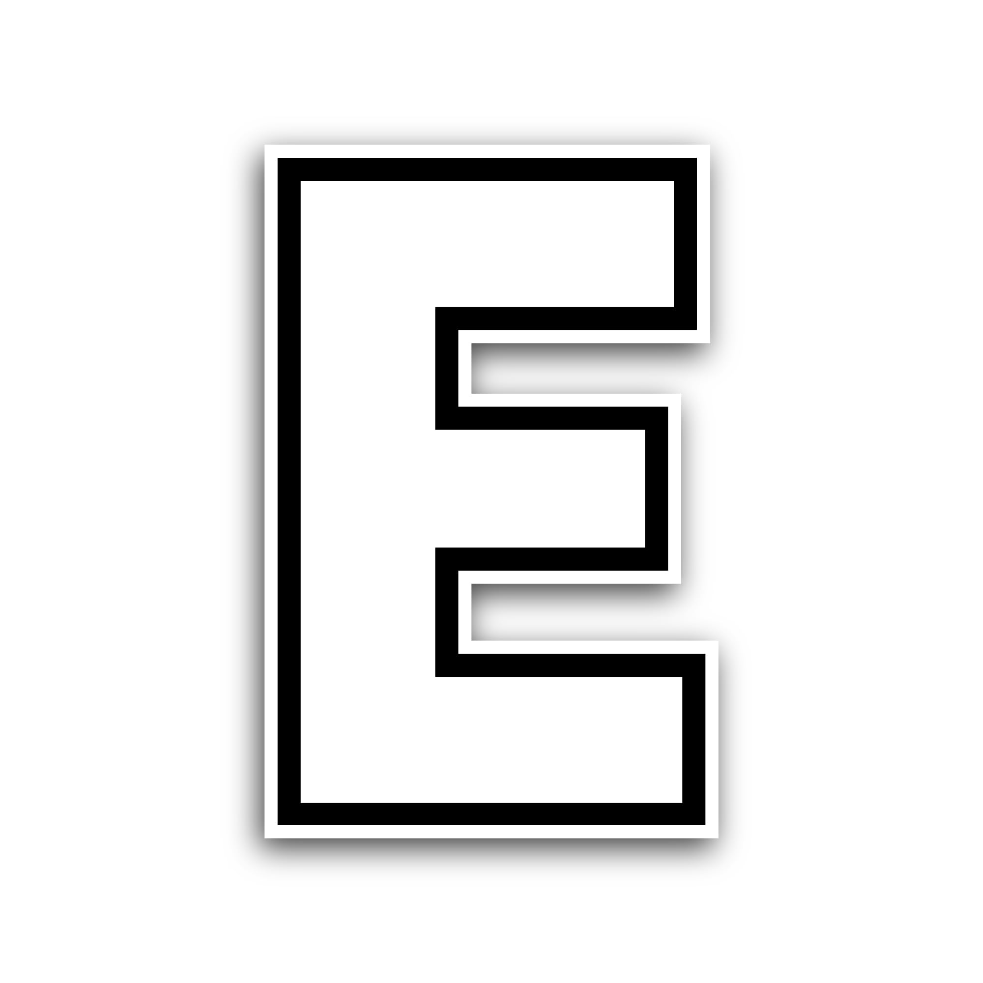 2 (Pieces) 3" and 5" Letter E Sticker, Waterproof Vinyl Decals for Many Purpose Like Cars, Trucks, L