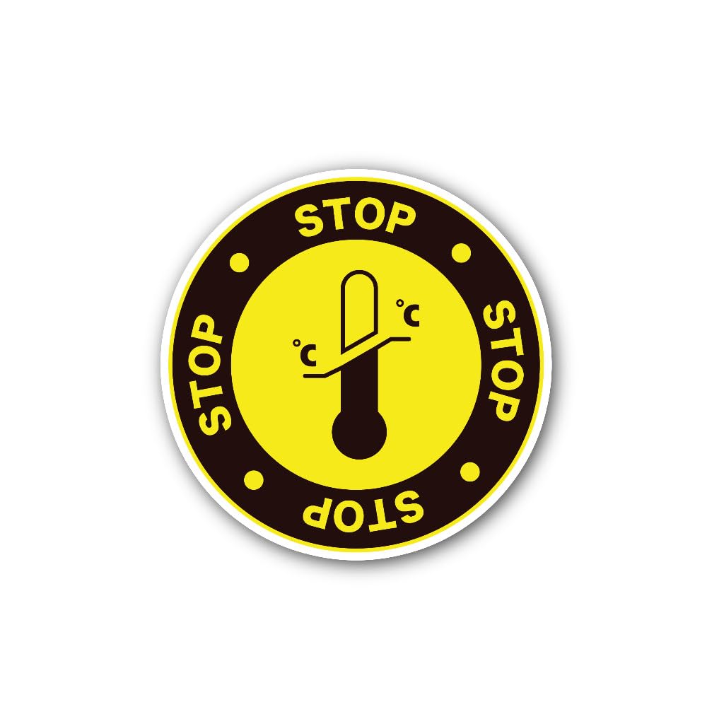 2 (Pieces) 3" and 5" Temperature Check Station Sign Sticker, Waterproof Vinyl Decals for Many Purpos