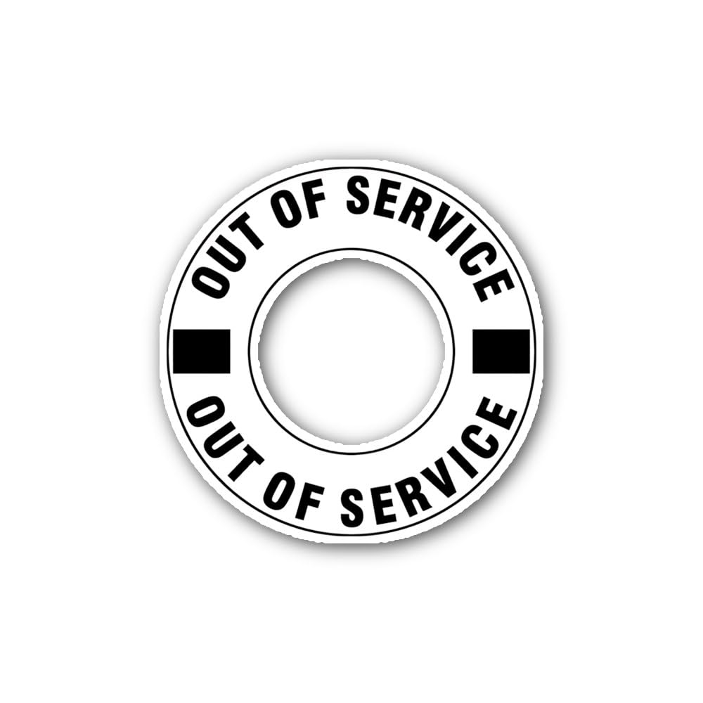 2 (Pieces) 3" and 5" Out of Service fire Hydrant Ring Sticker, Waterproof Vinyl Decals for Many Purp