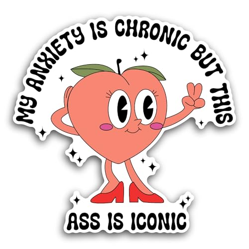 2 (Pieces) 3" and 5" My Anxiety is Sticker, Waterproof Vinyl Decals for Many Purpose Like Cars, Truc