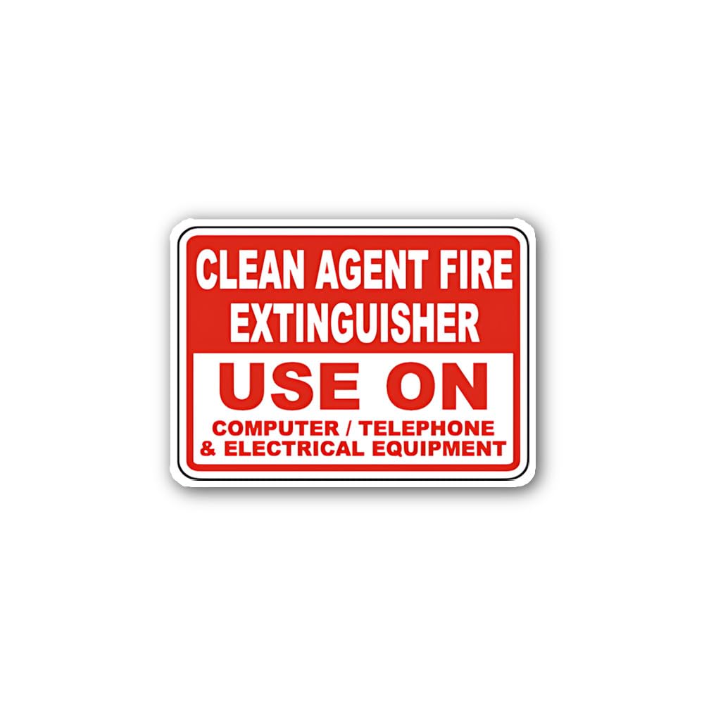 2 (Pieces) 3" and 5" Clean Agent Fire Extinguisher Sign Sticker, Waterproof Vinyl Decals for Many Pu