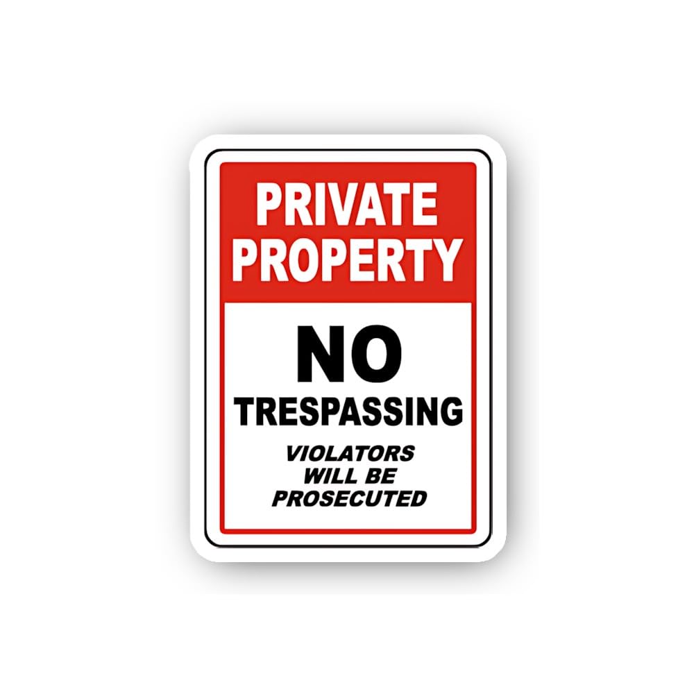 2 (Pieces) 3" and 5" Private Property No Trespassing Violators Prosecuted Sticker, Waterproof Vinyl