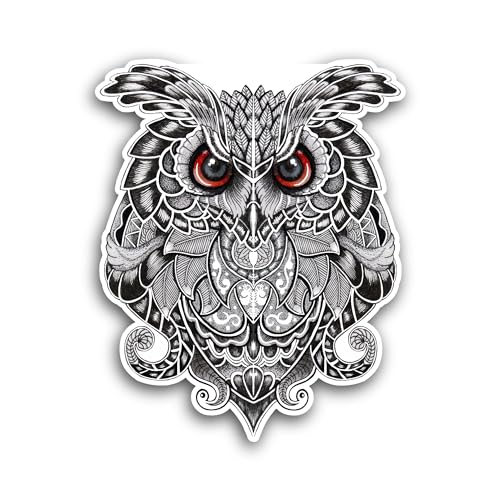 2 (Pieces) 3" and 5" Black and White Owl Sticker, Waterproof Vinyl Decals for Many Purpose Like Cars
