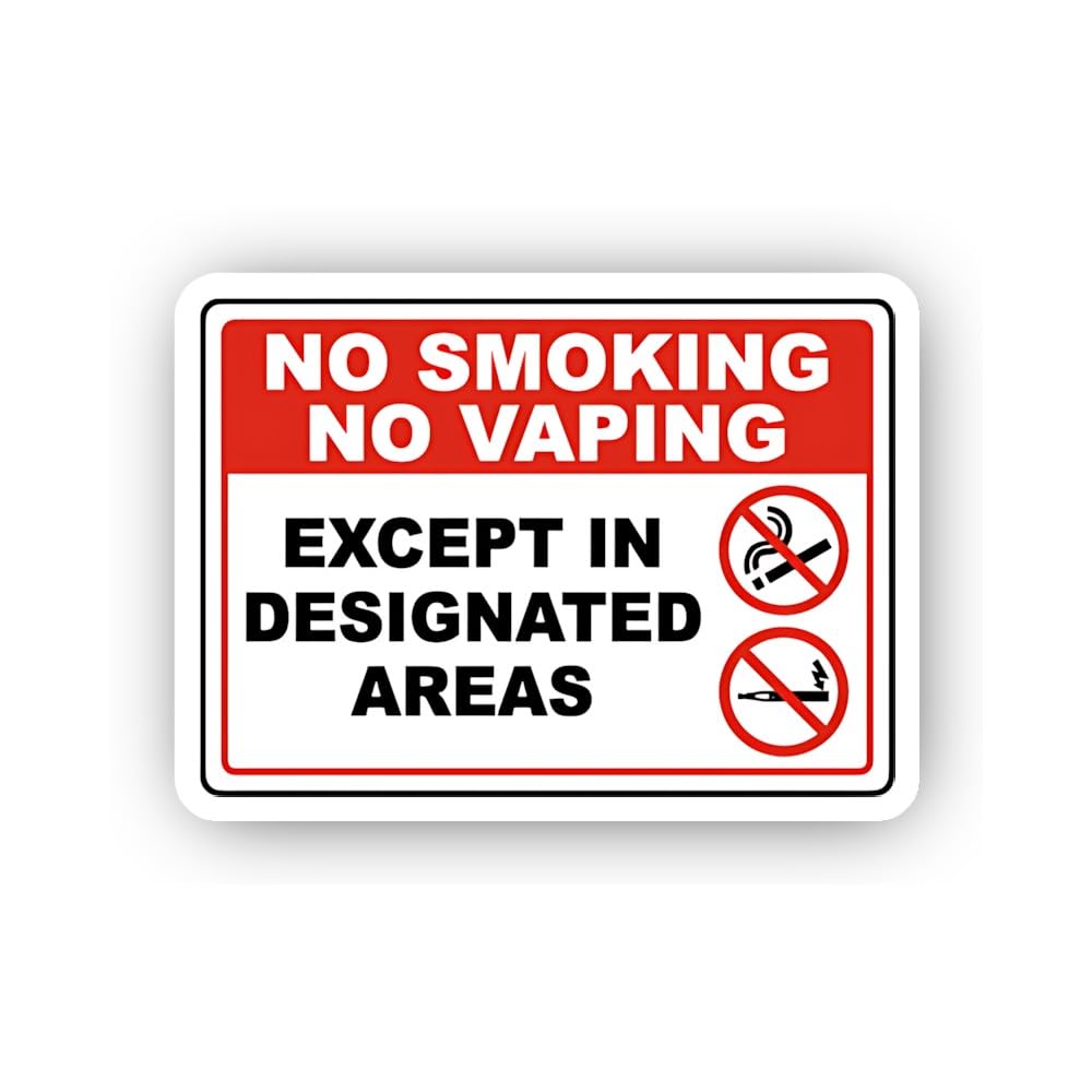 2 (Pieces) 3" and 5" Restricted Smoking and Vaping Area Sticker, Waterproof Vinyl Decals for Many Pu