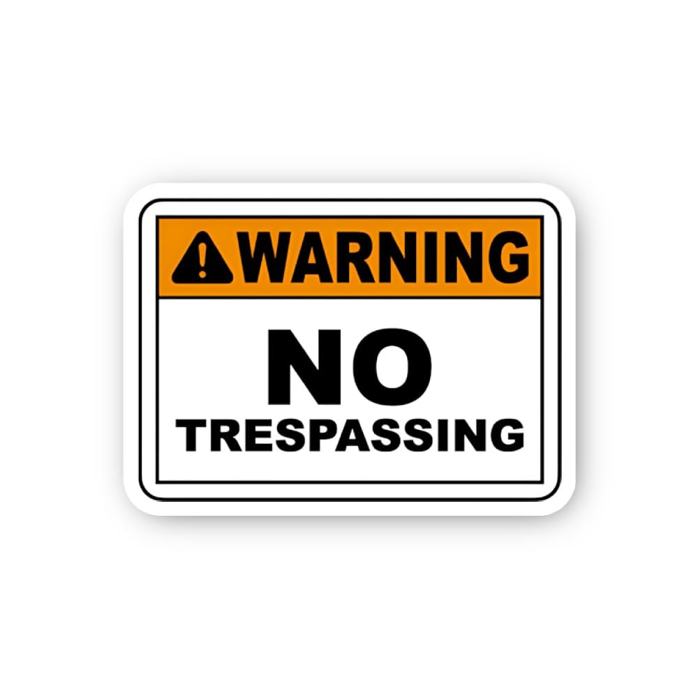 2 (Pieces) 3" and 5" Warning Standard No Trespassing Sticker, Waterproof Vinyl Decals for Many Purpo