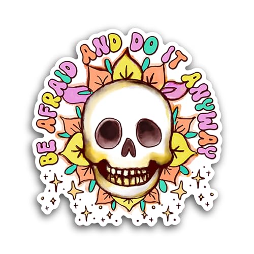 2 (Pieces) 3" and 5" Skull Smile Sticker, Waterproof Vinyl Decals for Many Purpose Like Cars, Trucks
