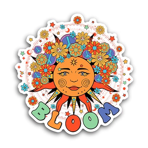 2 (Pieces) 3" and 5" Bloom Sticker, Waterproof Vinyl Decals for Many Purpose Like Cars, Trucks, Lapt