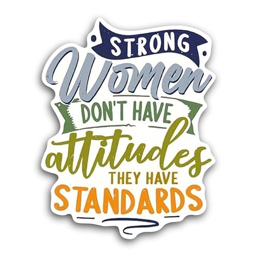 2 (Pieces) 3" and 5" Strong Women Sticker, Waterproof Vinyl Decals for Many Purpose Like Cars, Truck