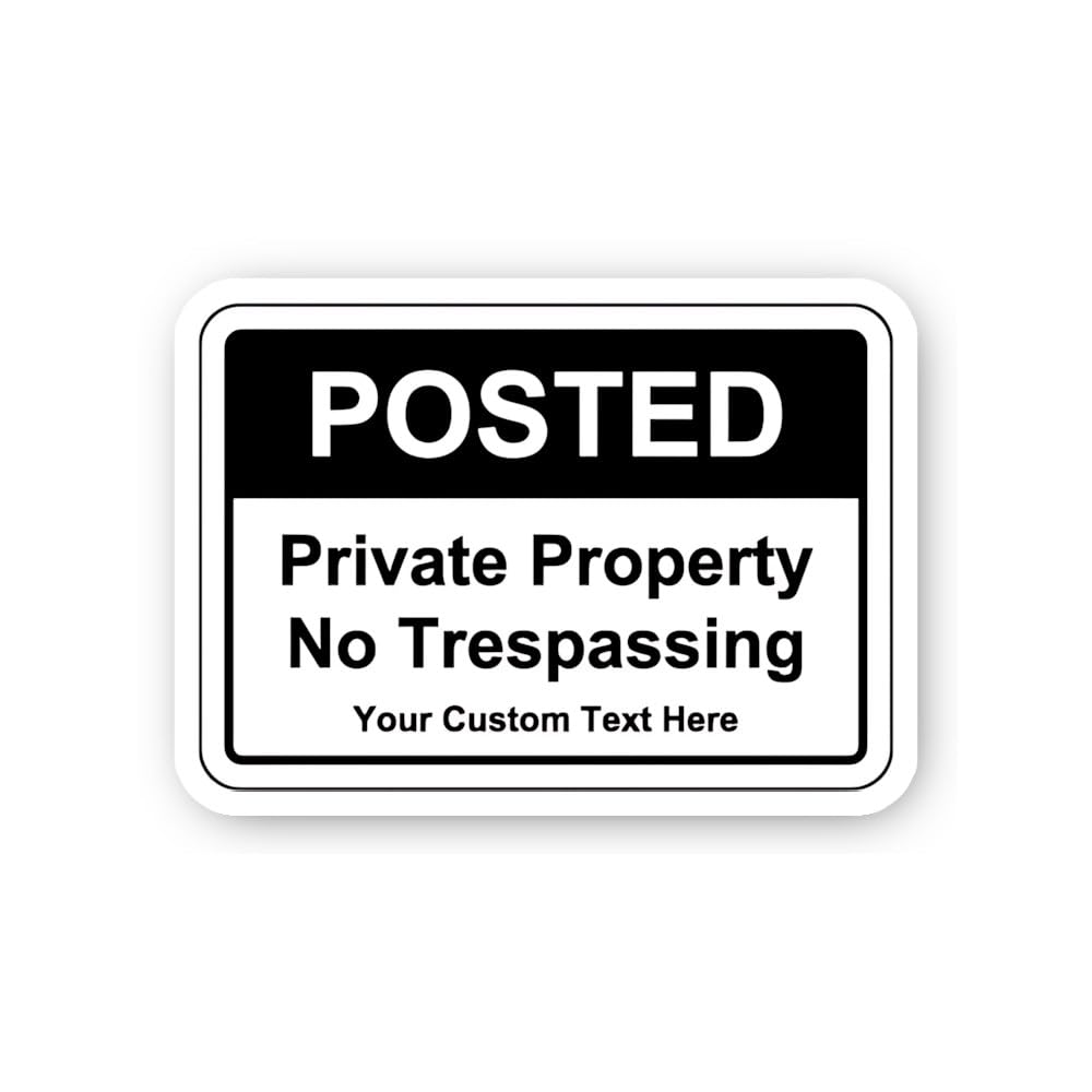 2 (Pieces) 3" and 5" Posted Private Property No Trespassing Sticker, Waterproof Vinyl Decals for Man