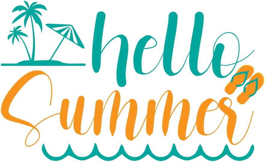 Inspirational Quote "Hello Summer" Motivational Sticker Vinyl Decal Motivation Stickers- 5" Vinyl Sticker Waterproof
