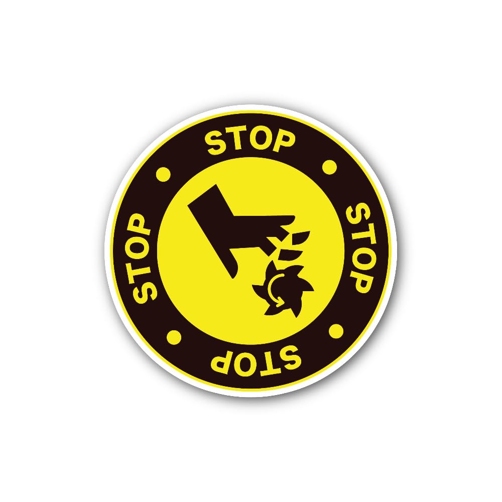 2 (Pieces) 3" and 5" Mechanical Hazard from Rotating Blades Sign Sticker, Waterproof Vinyl Decals fo