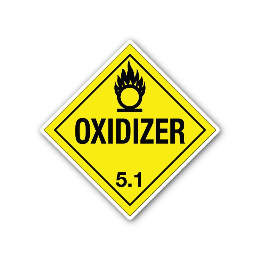 2 (Pieces) 3" and 5" Placard Oxidizer 5.1 Sticker, Waterproof Vinyl Decals for Many Purpose Like Car