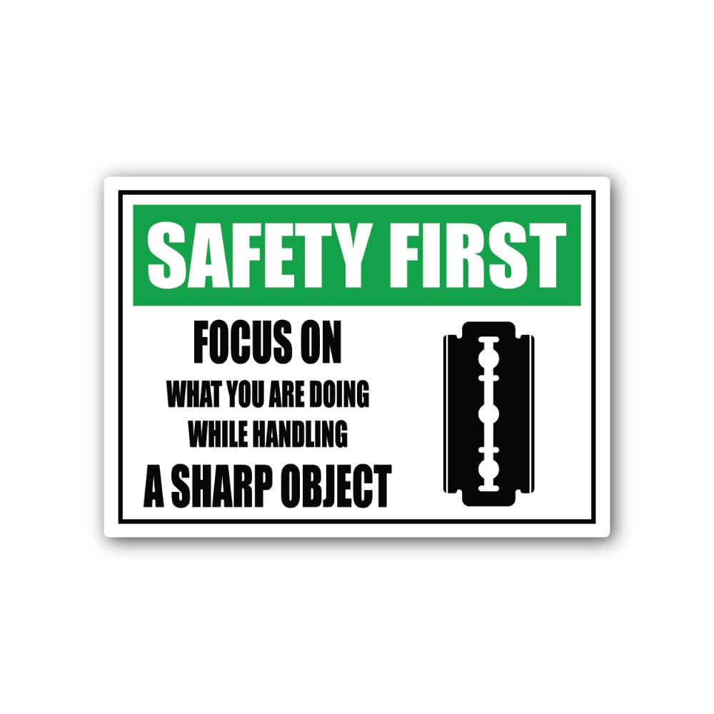 2 (Pieces) 3" and 5" Double-Edged Razor Blade Sign Sticker, Waterproof Vinyl Decals for Many Purpose