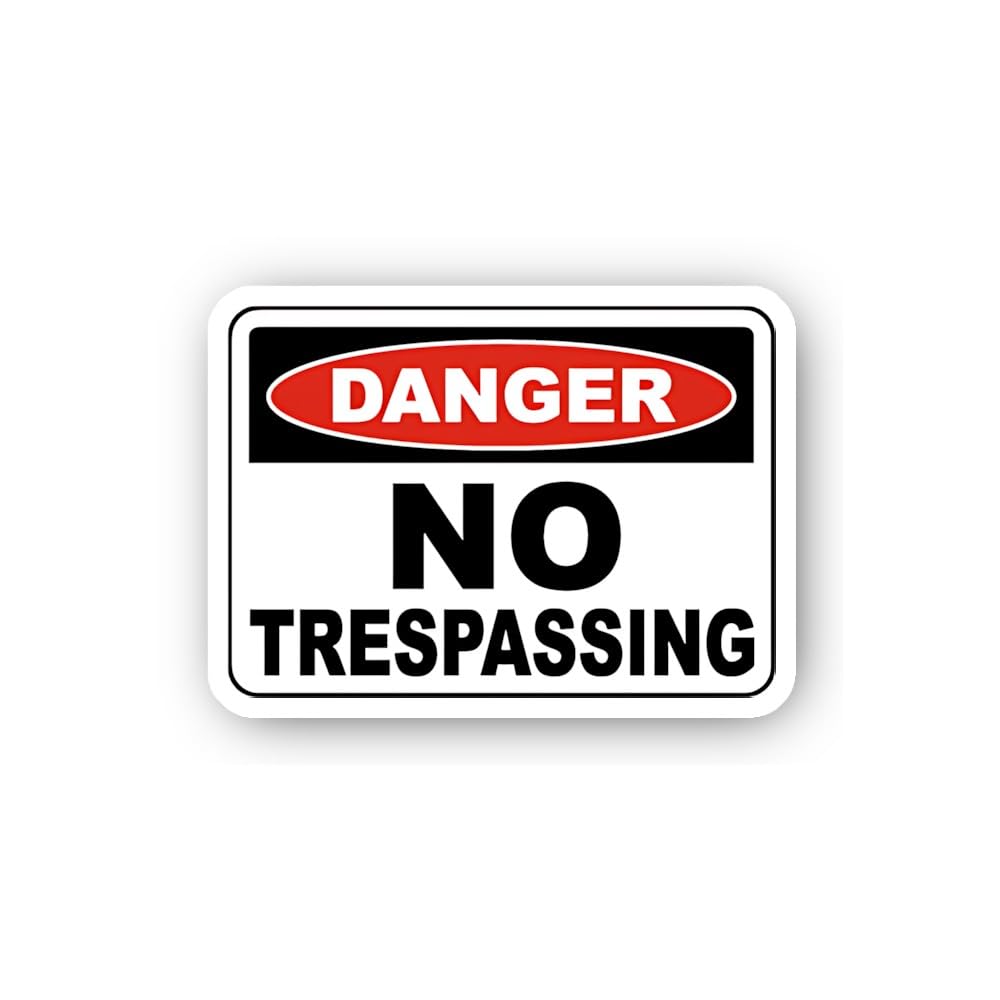 2 (Pieces) 3" and 5" Danger No Trespassing Sticker, Waterproof Vinyl Decals for Many Purpose Like Ca