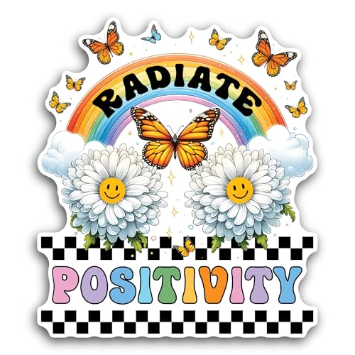 2 (Pieces) 3" and 5" Radiate Sticker, Waterproof Vinyl Decals for Many Purpose Like Cars, Trucks, La
