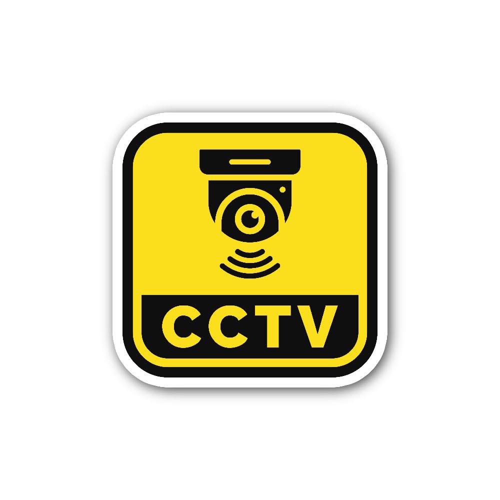 2 (Pieces) 3" and 5" CCTV Camera Sticker, Waterproof Vinyl Decals for Many Purpose Like Cars, Trucks
