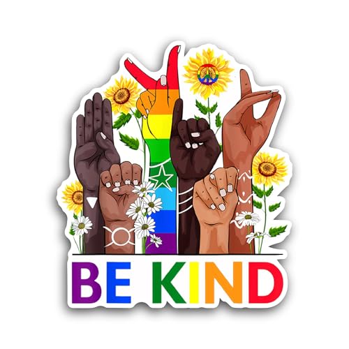 2 (Pieces) 3" and 5" Be Kind Lettering Sticker, Waterproof Vinyl Decals for Many Purpose Like Cars,