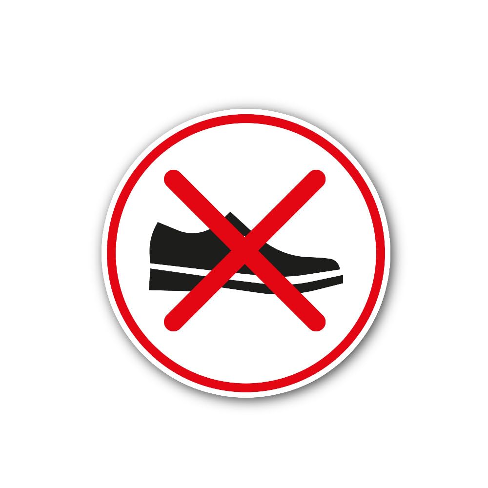 2 (Pieces) 3" and 5" no Shoes Sign Sticker, Waterproof Vinyl Decals for Many Purpose Like Cars, Truc