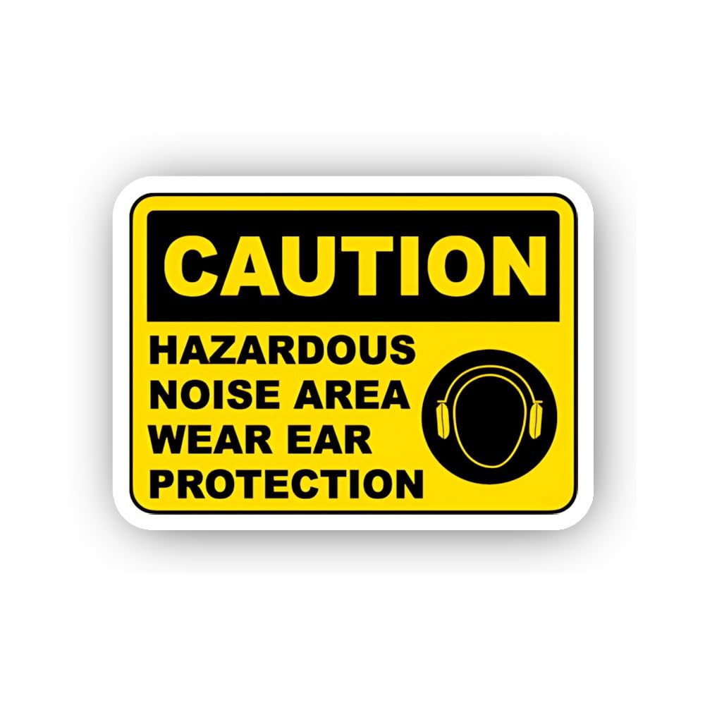 2 (Pieces) 3" and 5" Hazardous Noise Warning with Icon Sticker, Waterproof Vinyl Decals for Many Pur