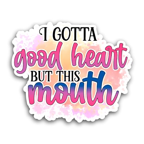2 (Pieces) 3" and 5" I Gotta Good Heart Sticker, Waterproof Vinyl Decals for Many Purpose Like Cars,