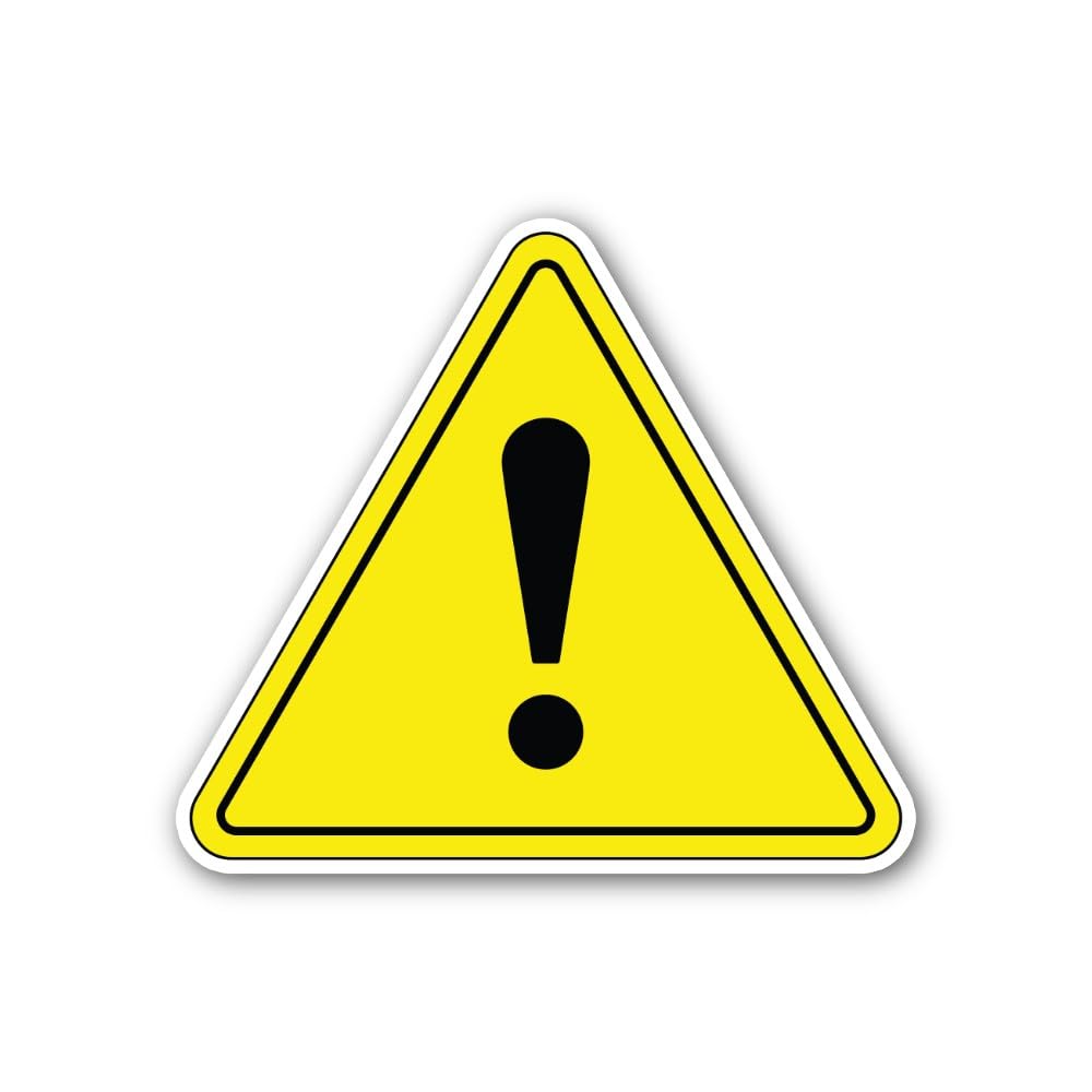 2 (Pieces) 3" and 5" Exclamation Mark Sign Sticker, Waterproof Vinyl Decals for Many Purpose Like Ca