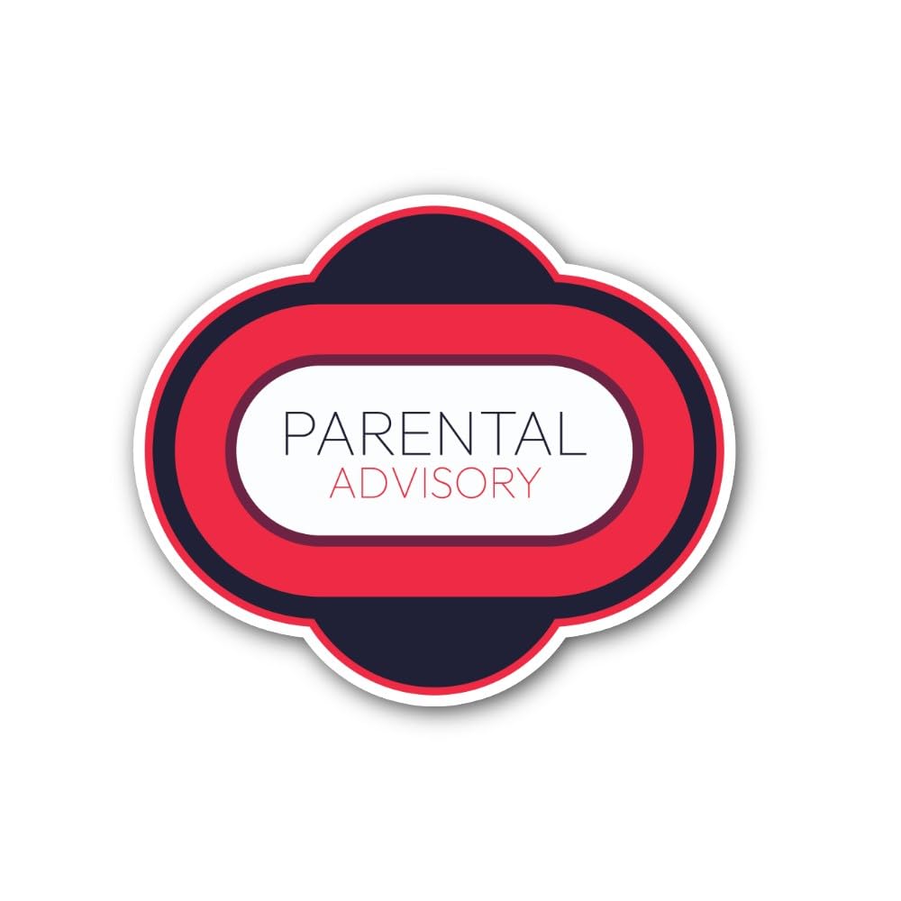 2 (Pieces) 3" and 5" Parental Advisory Label Sticker, Waterproof Vinyl Decals for Many Purpose Like