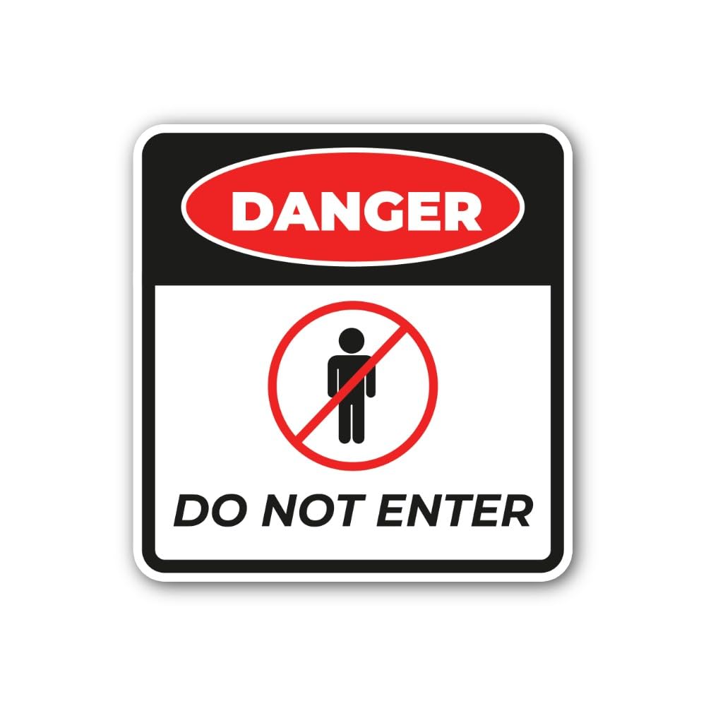 2 (Pieces) 3" and 5" Danger Do Not Enter Sign Sticker, Waterproof Vinyl Decals for Many Purpose Like
