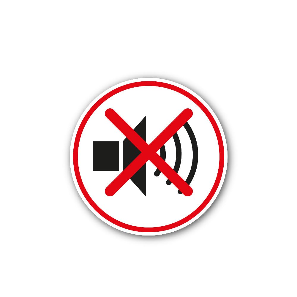 2 (Pieces) 3" and 5" Mute Sign Sticker, Waterproof Vinyl Decals for Many Purpose Like Cars, Trucks,