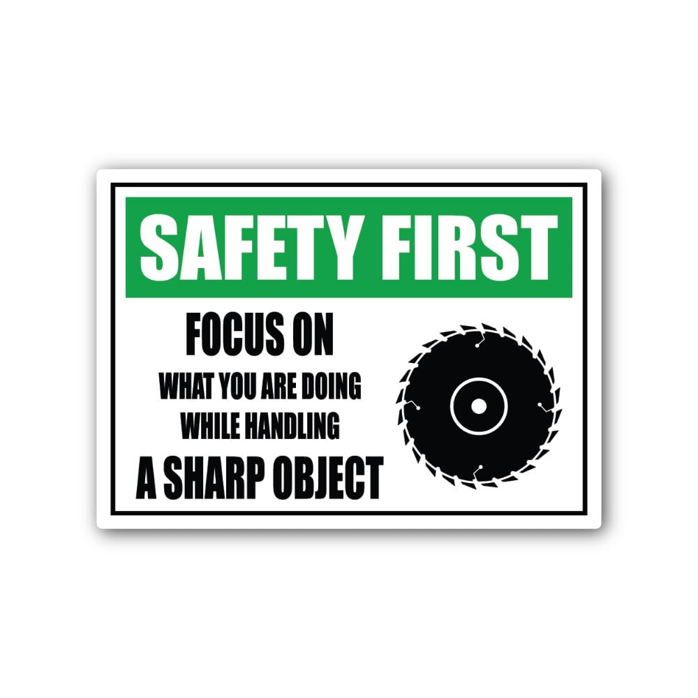 2 (Pieces) 3" and 5" Sharp Object Sign Sticker, Waterproof Vinyl Decals for Many Purpose Like Cars,