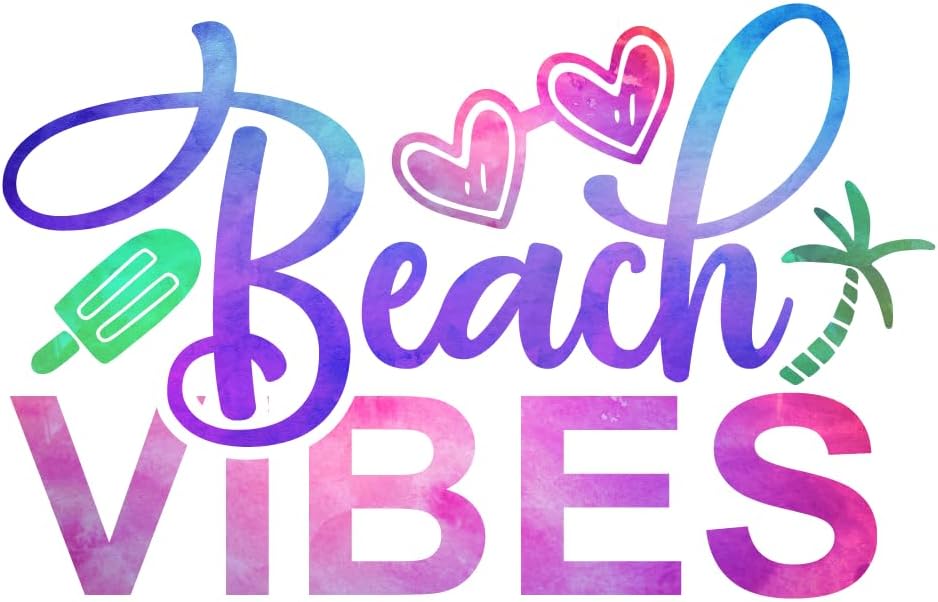 Inspirational Quote "Beach Vibes" Motivational Sticker Vinyl Decal Motivation Stickers- 5" Vinyl Sticker Waterproof
