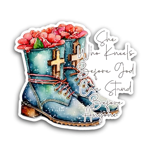 2 (Pieces) 3" and 5" She Who Kneels Before God Sticker, Waterproof Vinyl Decals for Many Purpose Lik