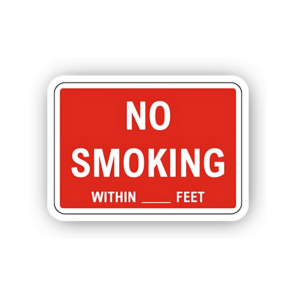 2 (Pieces) 3" and 5" Red Restricted Smoking Boundary Sticker, Waterproof Vinyl Decals for Many Purpo