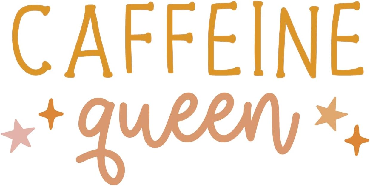 Inspirational Quote "Caffeine Queen" Motivational Sticker Vinyl Decal Motivation Stickers- 5" Vinyl Sticker Waterproof