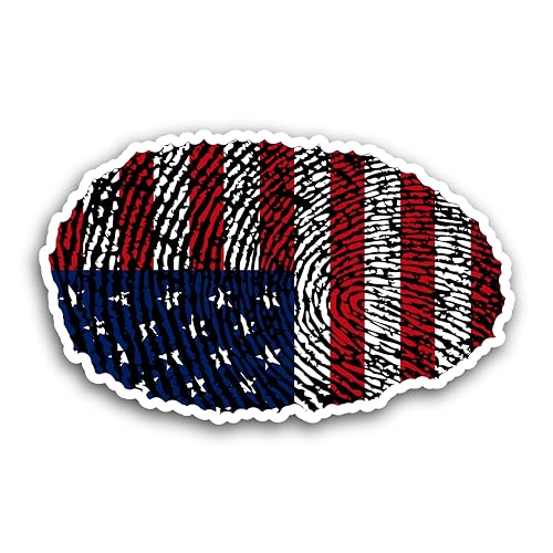 2 (Pieces) 3" and 5" Thumb Impression with American Color Decal Sticker, Waterproof Vinyl Decals for