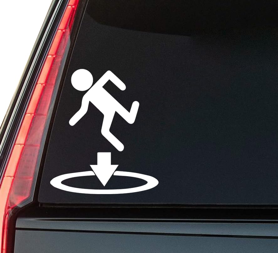 Exit Sign Window Vinyl Decal Sticker 6" (White), Waterproof Vinyl Decals for Many Purpose Like Cars,