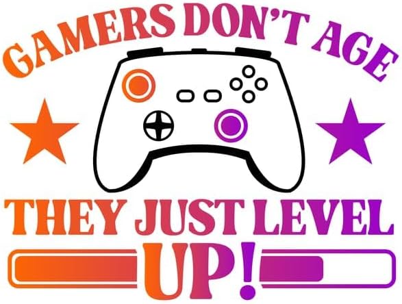 Inspirational Quote Gamer Don't Age They Just Level Up Motivational Sticker Vinyl Decal Motivation Stickers- 5" Vinyl Sticker Waterproof