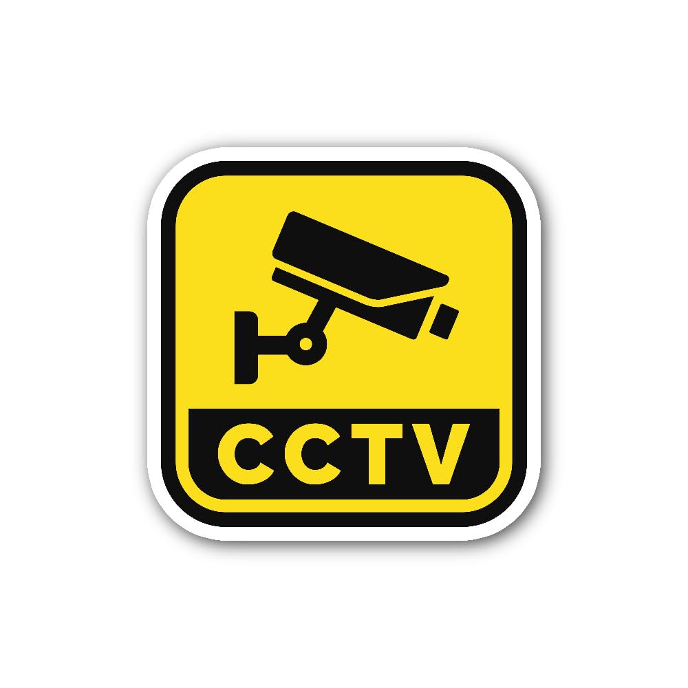 2 (Pieces) 3" and 5" Black CCTV Camera Sticker, Waterproof Vinyl Decals for Many Purpose Like Cars,